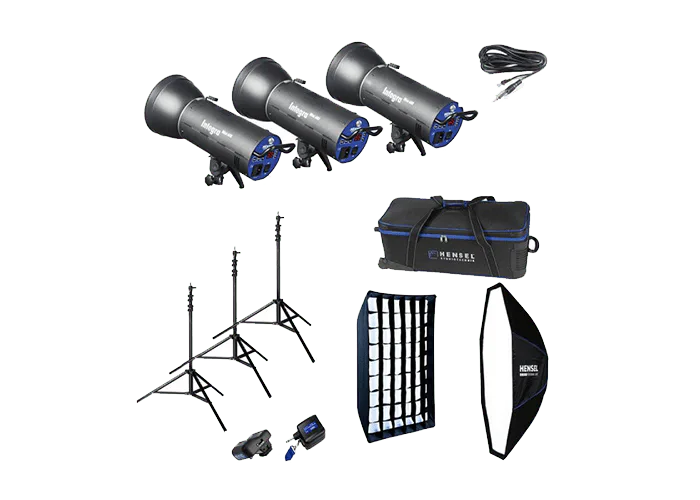 کیت فلاش چتری استودیویی سه شاخه ۶۰۰ ژول Hensel Integra — تصویر 1