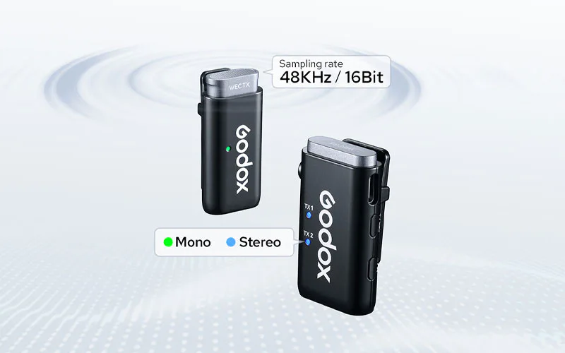 میکروفون بیسیم یقهای گودکس Godox WEC 2-Person Wireless Microphone