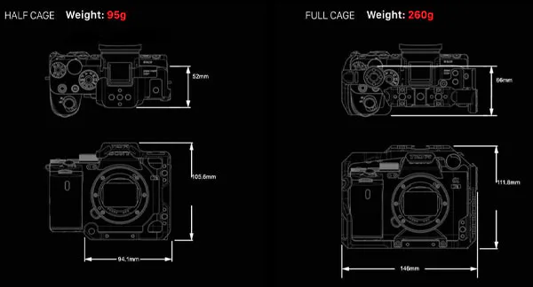 کیج دوربین سونی تیلتا Tilta Full Camera Cage for Sony a7S III و پلان در زمینه سیاه