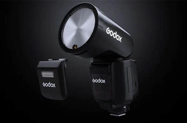 فلاش اسپیدلایت گودکس Godox V1Pro-F Flash for FUJIFILM نمای جانبی در زمینه مشکی