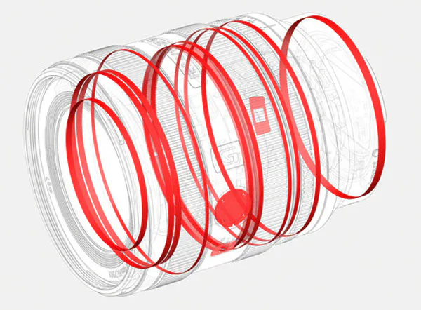 ساختار بدنه لنز سونی Sony FE 16-25mm f/2.8 G Lens