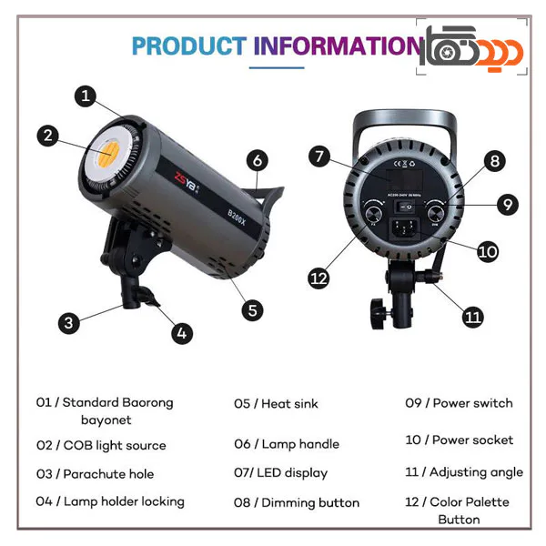 نور ثابت ال ای دی Zsyb B200X Bi-Color Video Light و مشخصات فنی