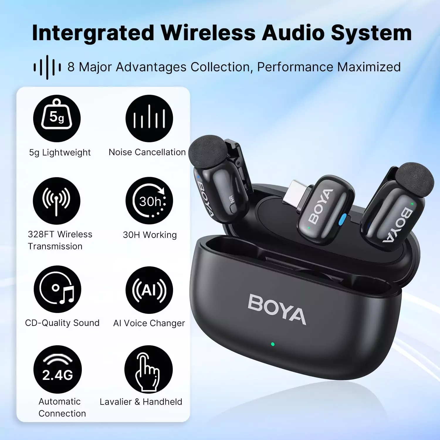 میکروفون بی سیم بویا BOYA mini 2-Person Microphone For Type-C Black — تصویر 10