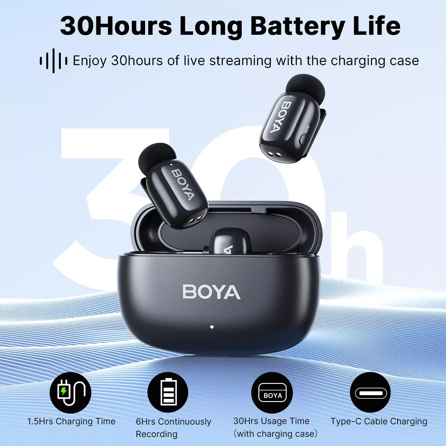 میکروفون بی سیم بویا BOYA mini 2-Person Microphone For Type-C Black — تصویر 8