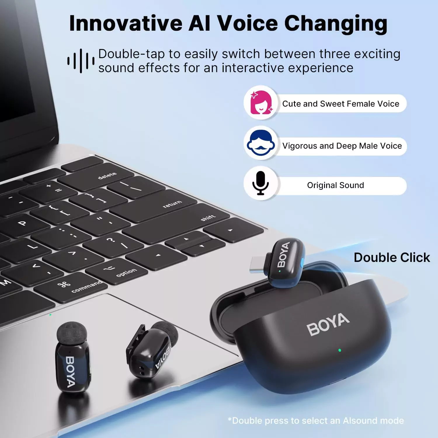 میکروفون بی سیم بویا BOYA mini 2-Person Microphone For Type-C Black — تصویر 6