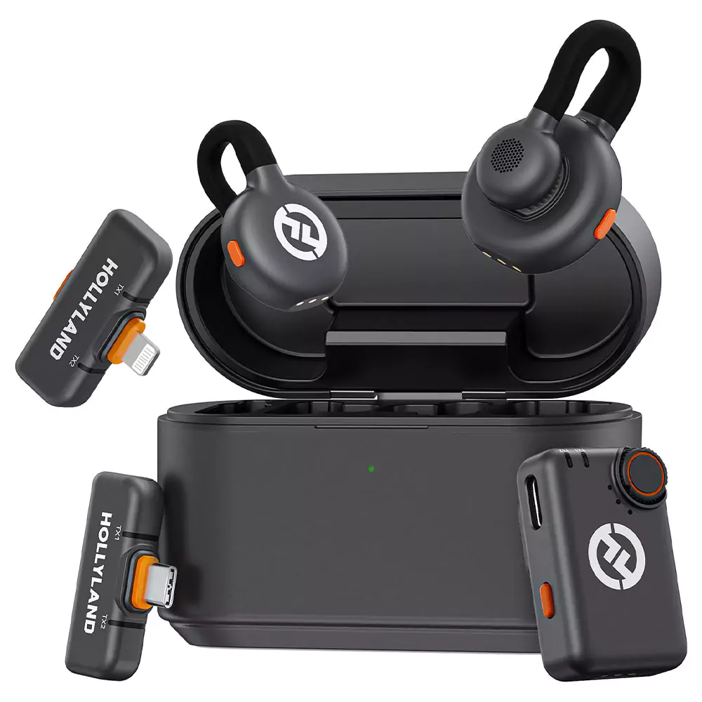 میکروفون یقه ای بی سیم هالی لند 24ماه گارانتی رسمی  Hollyland LARK M2S Ultimate Combo Wireless Microphone