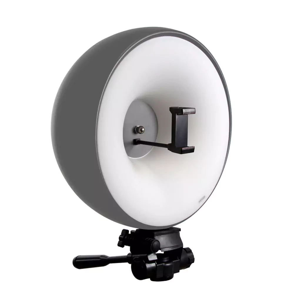 رینگ لایت نکسوس 200وات خاکستری Nexus Ringlight phone holder HS200WH + هولدر موبایل + سهپایه