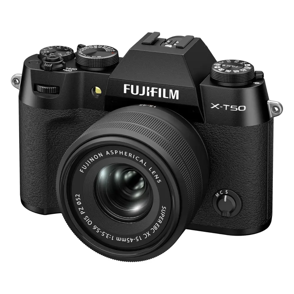 دوربین عکاسی بدون آینه فوجی فیلم Fujifilm X-T50 Mirrorless Digital Camera XC15-45mmF3.5-5.6 OIS PZ Lens Kit Black