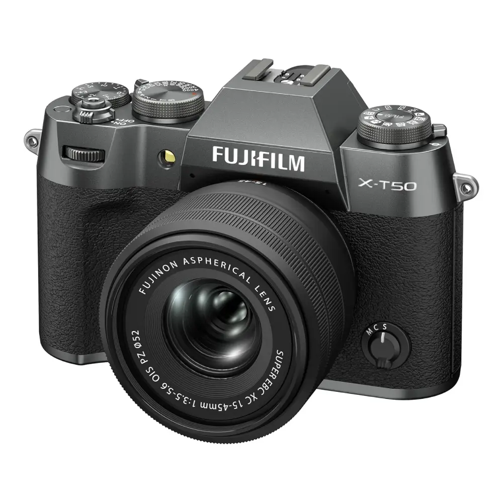 دوربین عکاسی بدون آینه فوجی فیلم Fujifilm X-T50 Mirrorless Digital Camera XC15-45mmF3.5-5.6 OIS PZ Lens Kit Charcoal Silver