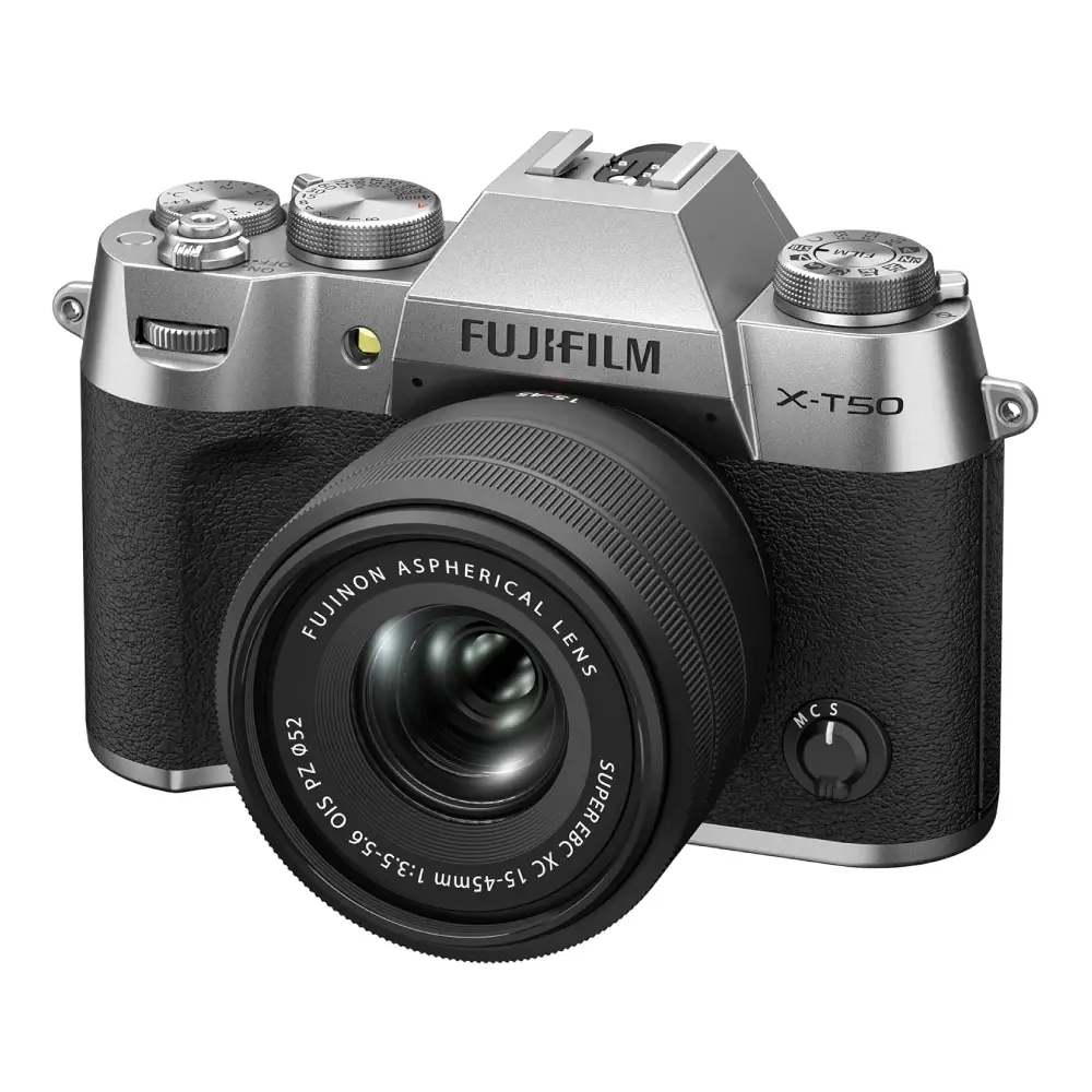 دوربین عکاسی بدون آینه فوجی فیلم Fujifilm X-T50 Mirrorless Digital Camera XC15-45mmF3.5-5.6 OIS PZ Lens Kit Silver
