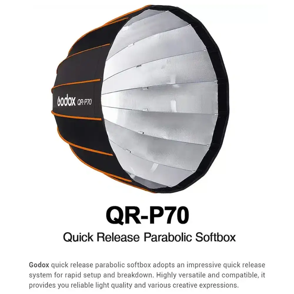 سافت باکس پارابولیک پرتابل گودکس Godox QR-P70 Parabolic Octabox 70cm — تصویر 4