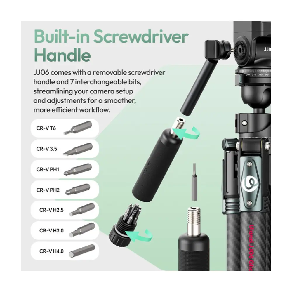 سه پایه دوربین عکاسی و موبایل اولانزی Ulanzi JJ06 GlideGo Video Tripod — تصویر 16
