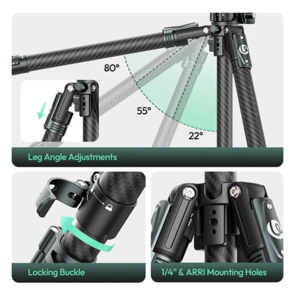 سه پایه دوربین عکاسی و موبایل اولانزی Ulanzi JJ06 GlideGo Video Tripod — تصویر 7