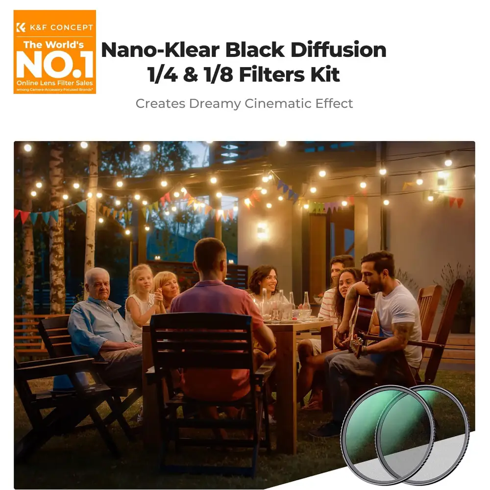 فیلتر کی اند اف K&amp;F KIT BLACK DIFFUSION 1/8-1/4 HMC NANO K 72MM FILTER — تصویر 2