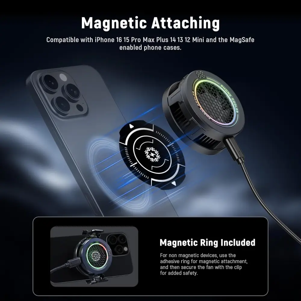 فن خنک کننده مغناطیسی موبایل نیور NEEWER PA069 Magnetic Mobile Phone Cooler Fan — تصویر 3