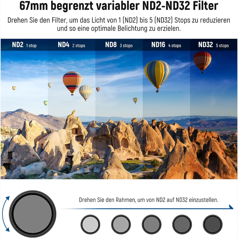 فیلتر لنز موبایل نیور NEEWER 67MM ND2-32 FILTER WITH PHONE CLIP — تصویر 2