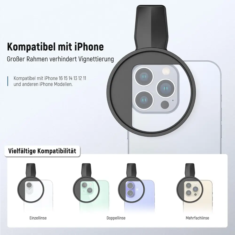 فیلتر لنز موبایل نیور NEEWER 67MM ND2-32 FILTER WITH PHONE CLIP — تصویر 1