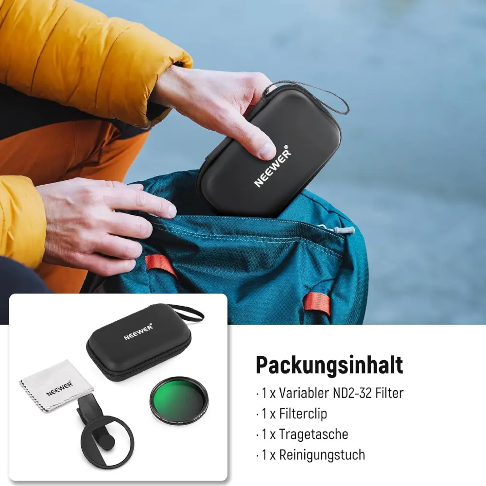فیلتر لنز موبایل نیور NEEWER 67MM ND2-32 FILTER WITH PHONE CLIP — تصویر 8