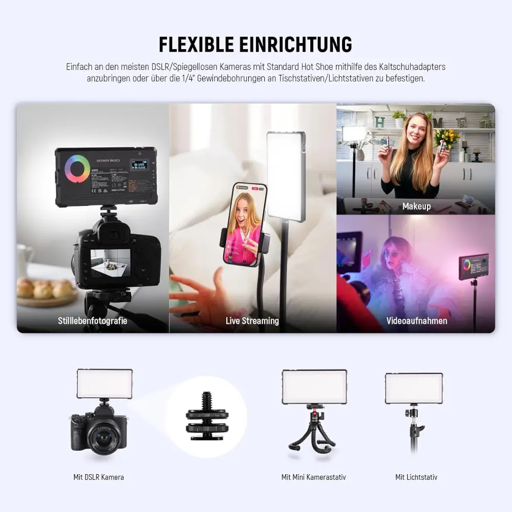 نور ثابت نیور NEEWER BASICS SL90C RGB LED CAMERA VIDEO LIGHT — تصویر 2