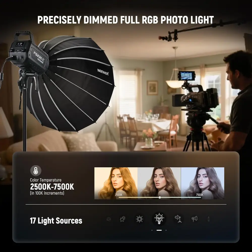 ویدیو لایت نیور NEEWER FS230C 230W RGB VIDEO LIGHT — تصویر 3