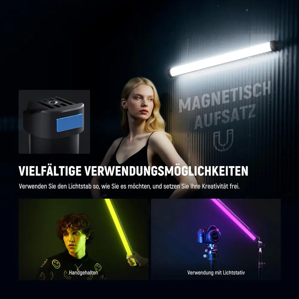 نور باتومی نیور NEEWER SL50 Basics 21 Inch Magnetic RGB Light Stick — تصویر 5