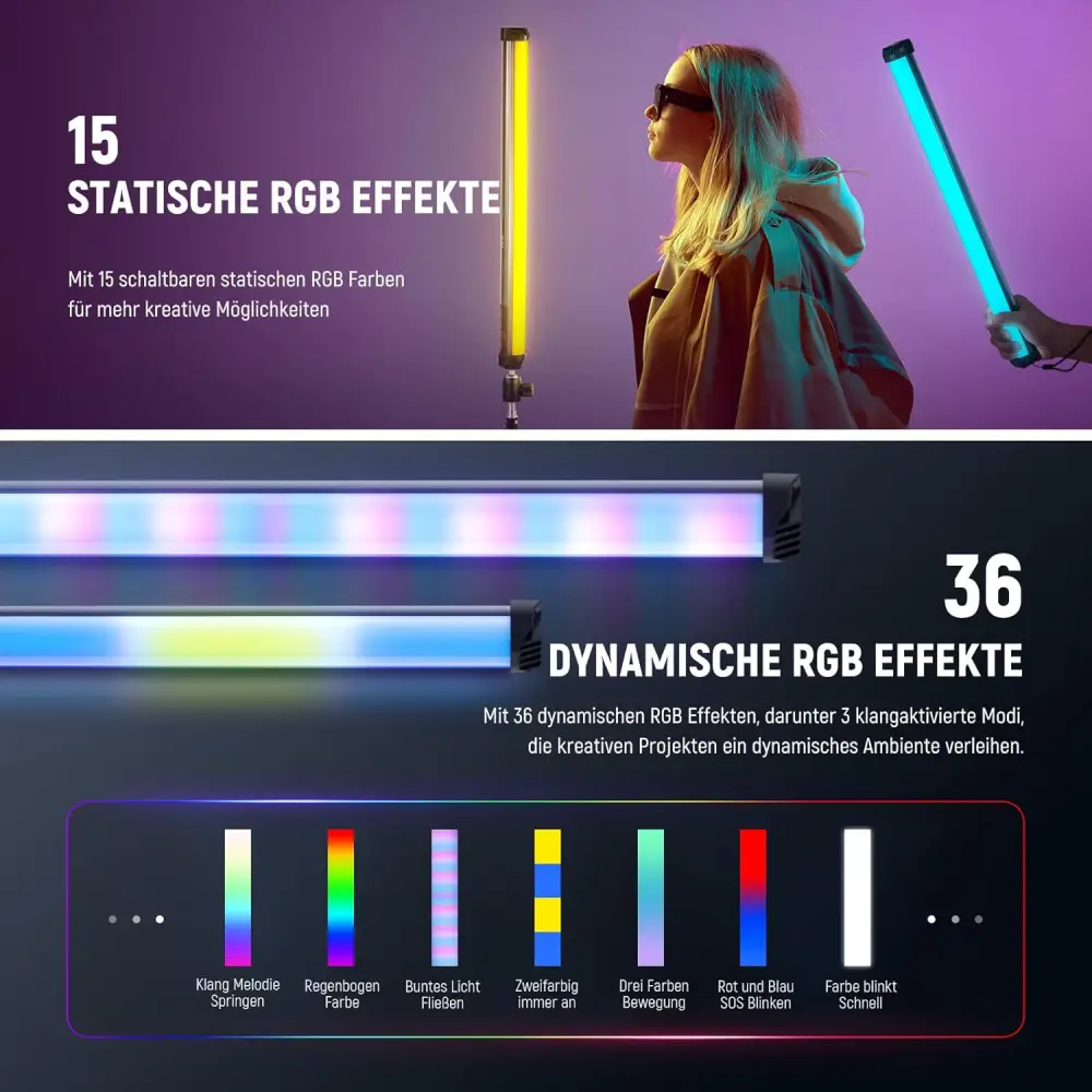 نور باتومی نیور NEEWER SL50 Basics 21 Inch Magnetic RGB Light Stick — تصویر 4