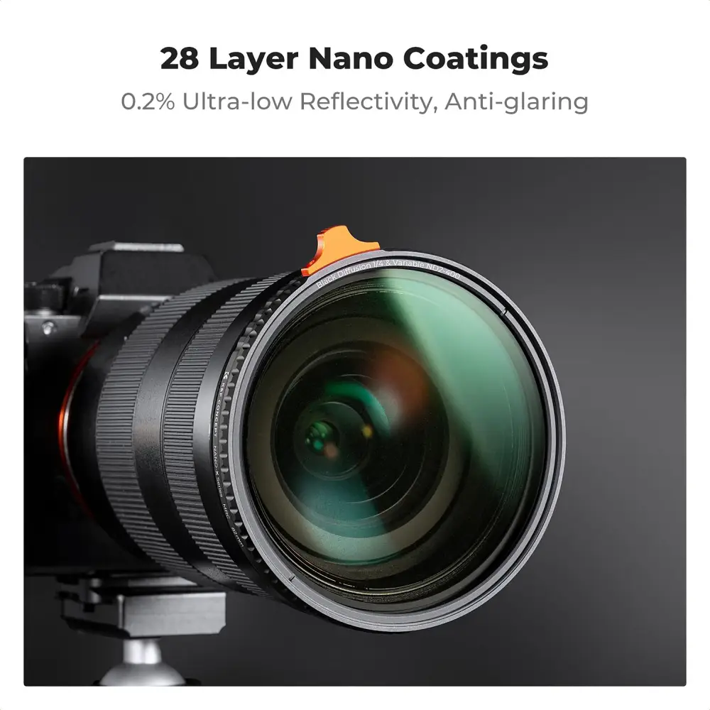 فیلتر لنز کی اند اف K&amp;F B-DIFFUSION 1/4 &amp; ND2 32 MRC NO X CROSS SHADOW NANO X 67mm FILTER — تصویر 8