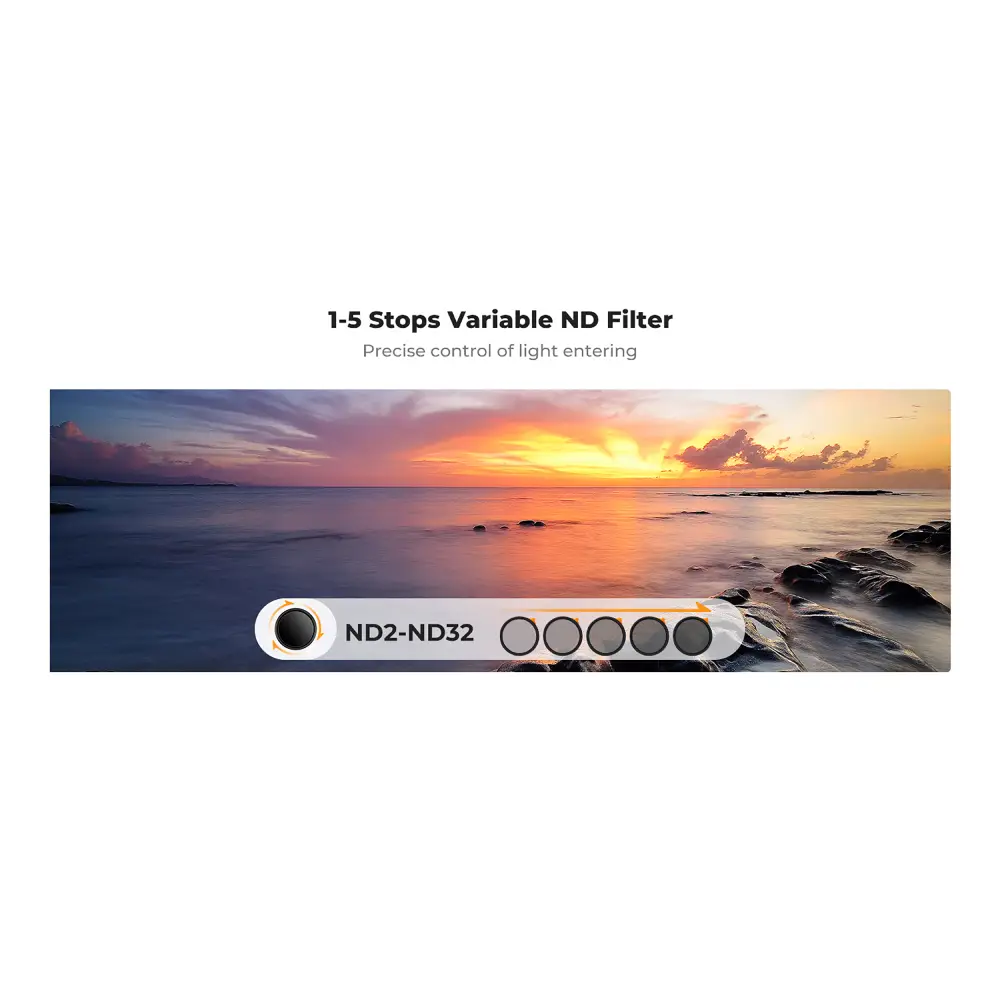 فیلتر لنز کی اند اف K&amp;F B-DIFFUSION 1/4 &amp; ND2 32 MRC NO X CROSS SHADOW NANO X 67mm FILTER — تصویر 3