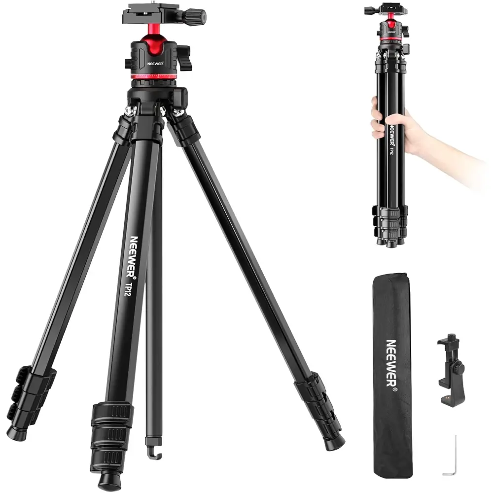 سه پایه دوربین نیور NEEWER TP12 TRAVEL TRIPOD WITH BALL HEAD AND PHONE HOLDER