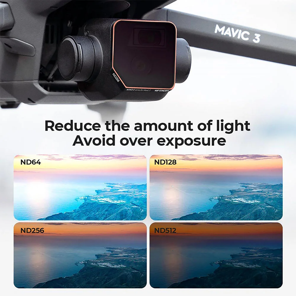 فیلتر لنز کی اند اف K&amp;F KIT ND64 ND128 ND512 ND256 NANO SERIES FOR MAVIC 3 FILTER — تصویر 7