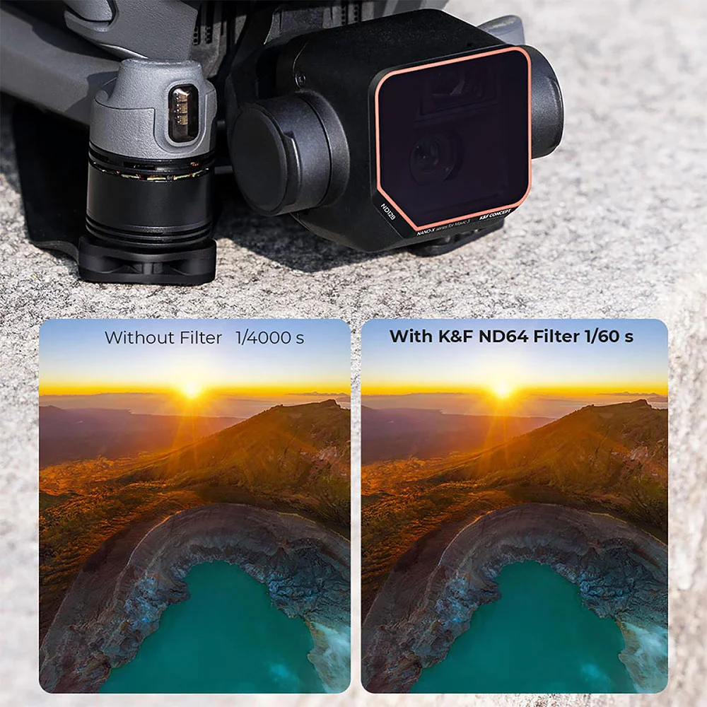 فیلتر لنز کی اند اف K&amp;F KIT ND64 ND128 ND512 ND256 NANO SERIES FOR MAVIC 3 FILTER — تصویر 1