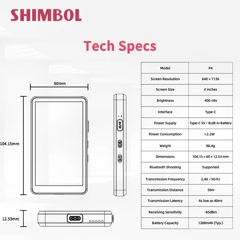 مانیتور سلفی موبایل شیمبول Shimbol P4 — تصویر 11