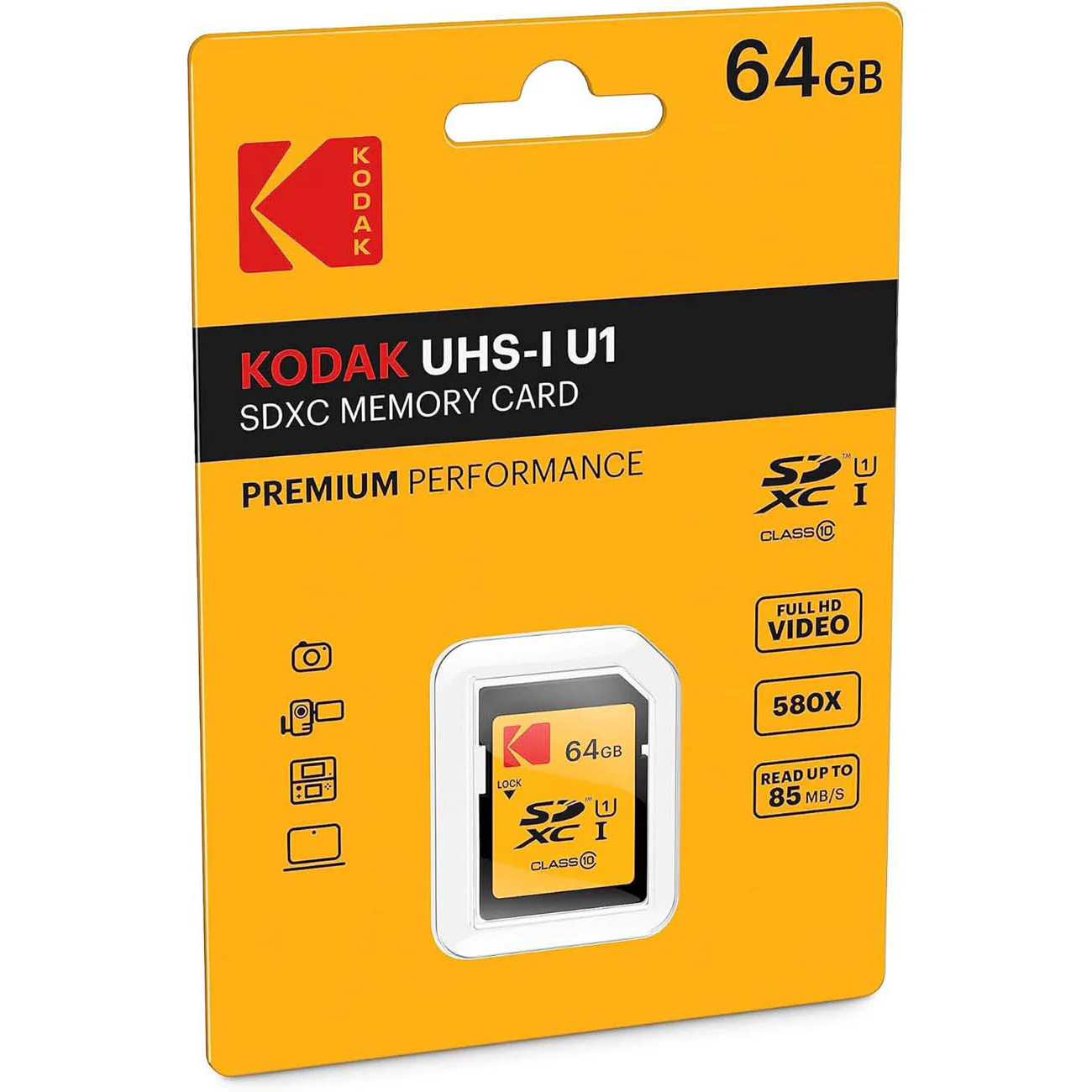 کارت حافظه کداک Kodak EKMSD64GXC10K 64GB UHS-I U1 V10 Premium SDXC Memory Card