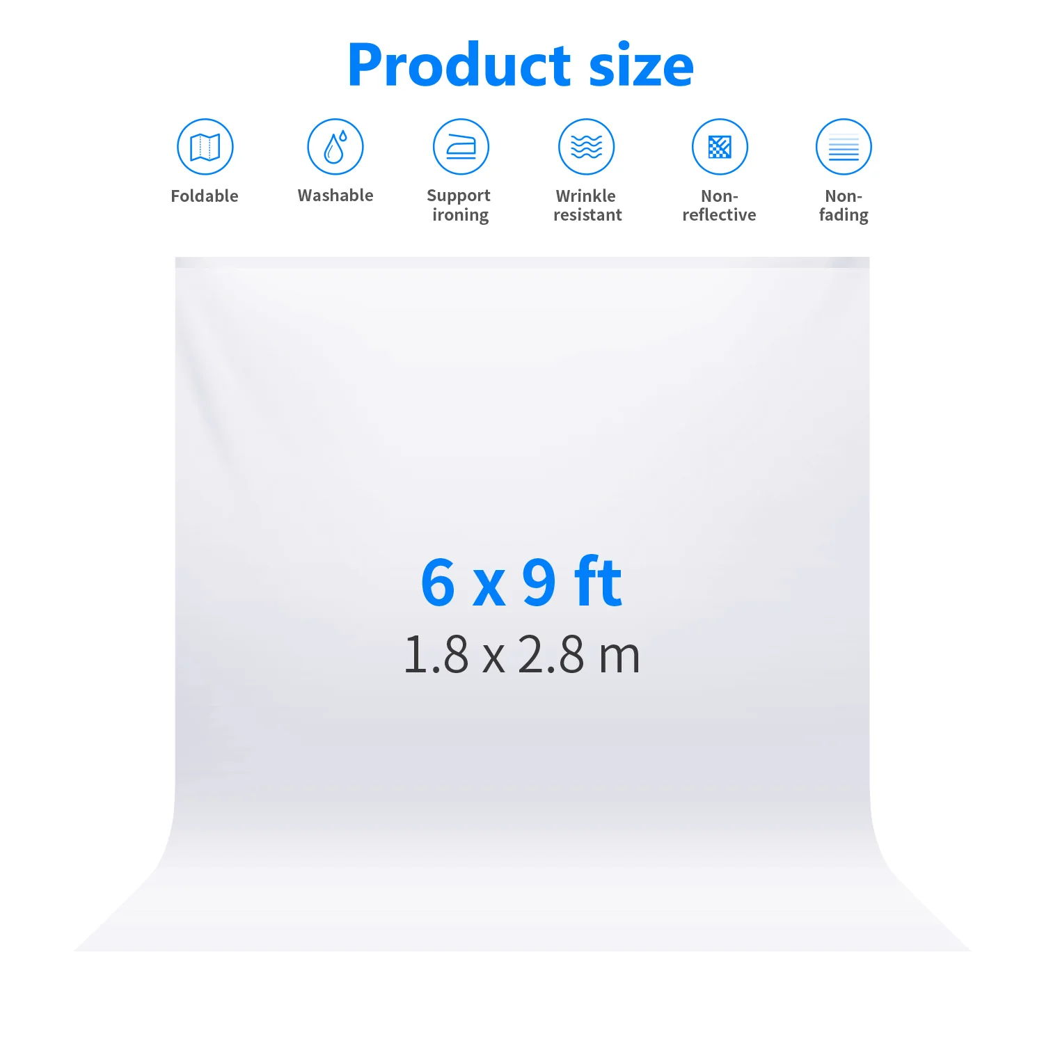 فون بک گراند نیور سفید با ابعاد۳×۳٫۶ مترNEEWER Collapsible Backdrop