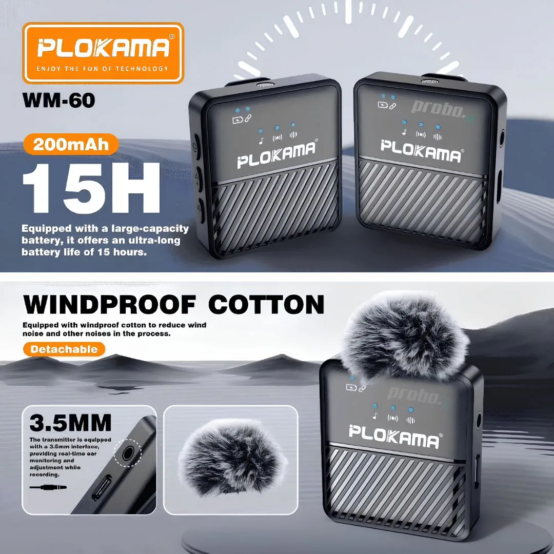 میکروفون بیسیم یقه ای و خبرنگاری PLOKAMA WM80